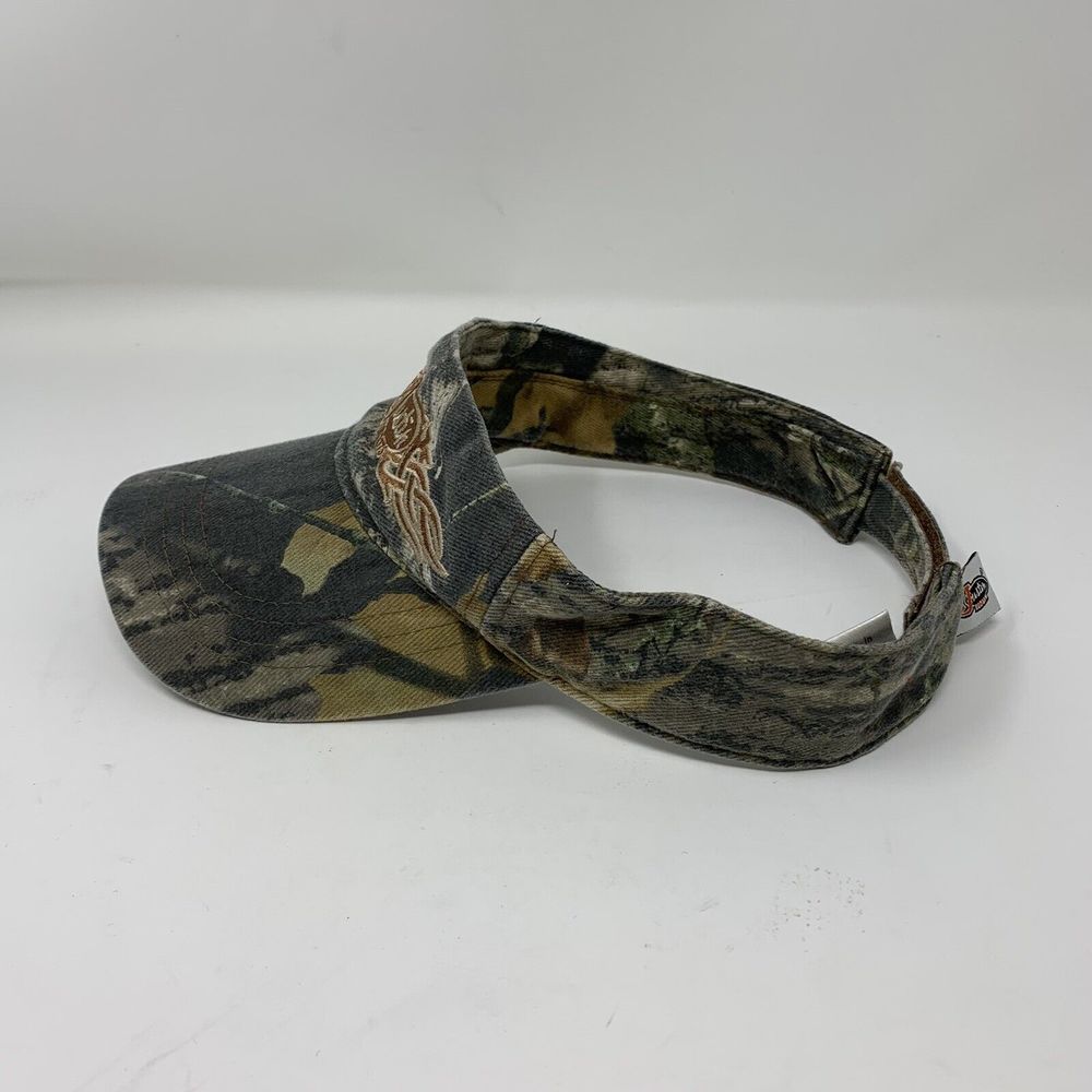 Justin Boots Camouflage Embroidered Western Farm Visor Hat Cap Adjustable - Picture 2 of 7